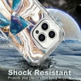thumbnail image 4 of Dteck Marble Pattern Case For iPhone 16 Pro,Shockproof Hard PC+Soft Silicone Bumper Drop Protective Women Girls Phone Cover Case for iPhone 16 Pro,Gold/Blue, 4 of 6