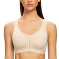 thumbnail image 2 of MELENECA Female Front Closure Wirefree Posture Bra for Women Beige 36F, 2 of 5