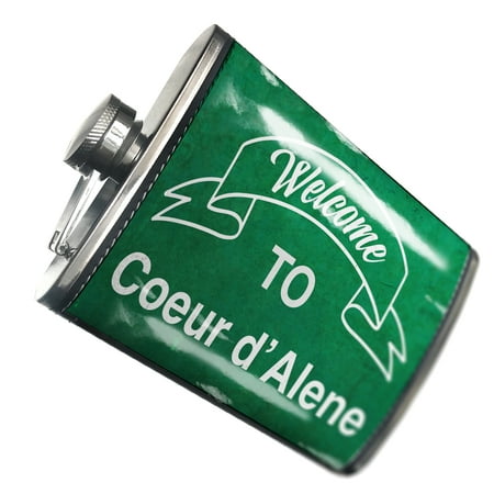 

NEONBLOND Flask Green Sign Welcome To Coeur d Alene