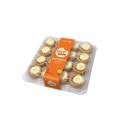 Two-Bite Pumpkin Mini Pies with Cream Cheese Party Platter, 16 Count, 19 Ounces, Resealable Plastic Tray