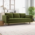 thumbnail image 5 of Jax 87" Mid Century Velvet Sofa Couch, Modern 3 Seater Sofa with 2 Bolster Pillows, Tufted Sofa Pillow Back for Living Room Bedroom Apartment Dorm Office, in Green Pistachio, 5 of 5