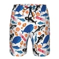 thumbnail image 4 of Kdxio Cute Sea Animals Pattern Mens Casual Shorts - Drawstring Summer Beach Sports Shorts for Men, 4 of 9