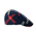 thumbnail image 3 of WITHMOONS Cotton Plaid Newsboy Flat Cap Ivy Cabbie Gatsby Hat YZ30099 (Navy), 3 of 5