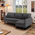 thumbnail image 2 of 103"  Sofa Bed, L-Shaped Sectional Couch and Sofas with Removable Armrest for Office, Living Room, Dark Gray, 2 of 8