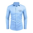 thumbnail image 4 of Fgvctg Valentine's Day Shirts for Men Long Sleeve Button Down Cotton Shirts Collared Soft Blouse Date Day Love Heart Print Plus Size Business Casual Outfits Light Blue 2XL, 4 of 4