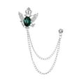 thumbnail image 5 of Segolike Suit Brooch with Chain Eagle Brooch Pin Alloy Badge Lapel Pin Men's Lapel Brooch for Career Suit Clothing Tuxedo Shirts Decor and Green, 5 of 8