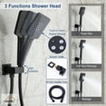thumbnail image 6 of Boyel Living 12 in Shower System Wall Mount 3-Functions Square Shower Faucet Set with Handheld Spray,Matte Black, 6 of 10