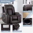 thumbnail image 3 of Vicluke Power Lift Recliner Chair with Massage and Heat for Elderly, PU Leather Electric Recliner Sofa with Side Pocket, Cup Holders and USB Port for Living Room( Brown ), 3 of 9