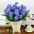 thumbnail image 2 of 1 Bunch 9 Head Artificial Hydrangea Silk Flower Bouquet Wedding Party Decor, 2 of 8