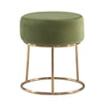 thumbnail image 3 of Linon Brandi Vanity Stool, 18.25" Seat Height, Gold Finish with Green Fabric, 3 of 10