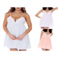 thumbnail image 3 of Robe Mini Sans Manches à Volants Bretelles Spaghetti Col en V Profond Robe Courte Dos Nu Sexy Robe Débardeur, 3 of 6