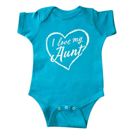 

Inktastic I Love My Aunt in White Chalk Heart Gift Baby Boy or Baby Girl Bodysuit