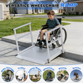 thumbnail image 6 of STICCIO Wheelchair Ramp with Handrails, Aluminum Alloy, 35.4x35.4x31.5in, 300kg(600lbs) Load, One-Piece, Non-Slip Traction., 6 of 8