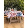 thumbnail image 3 of Outdoor Tablecloth with Umbrella Hole for Patio/Picnic/Party/Camping, Blue Red Coral Coastal Waterproof Table Cloth Rectangle Table Cover Washable, Jellyfish Summer Beach Nautical (60"x 84"), 3 of 8