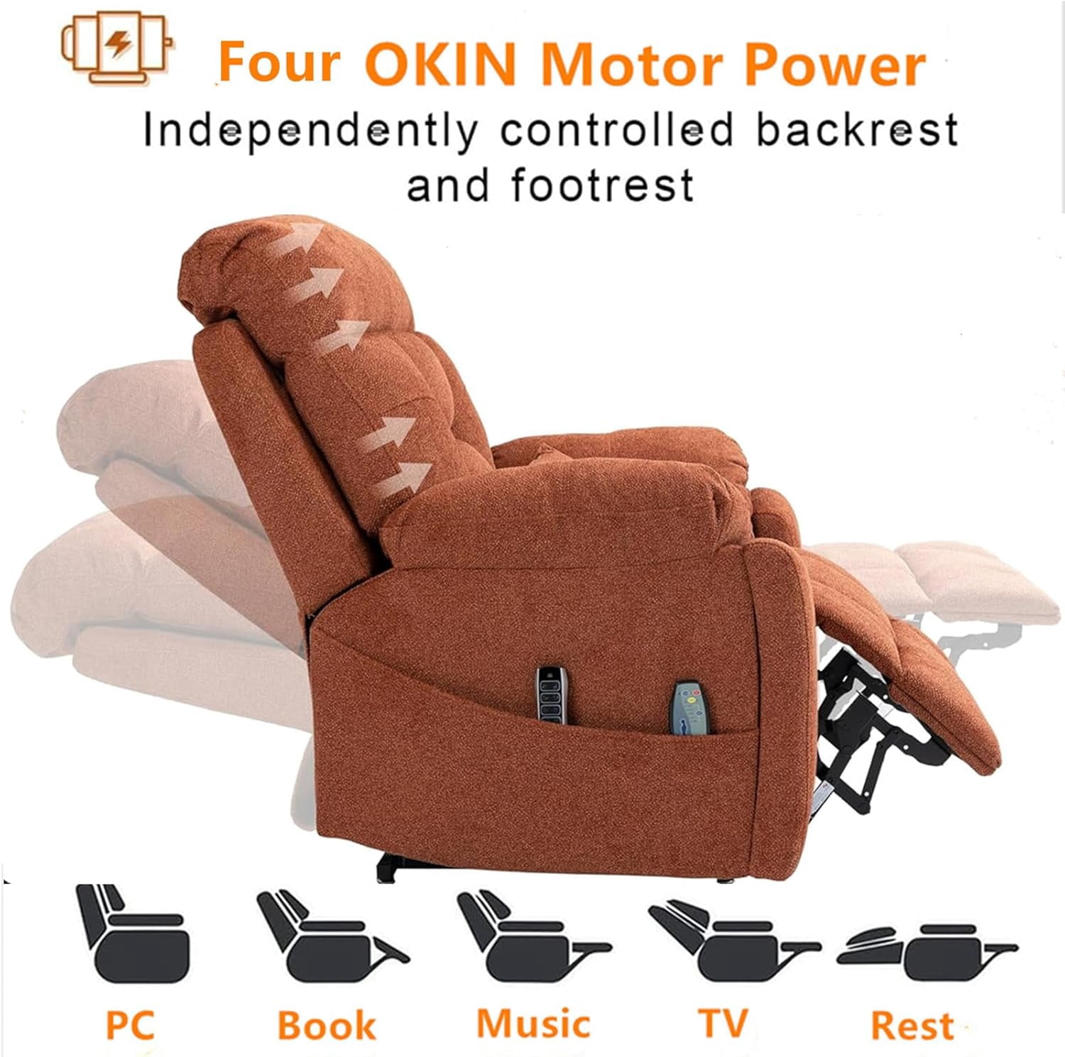 Oversized Power Lift Recliner for Elderly 25.5in Extra Wide Recliner 4-Motor Massage and Heat 400 BLS Oversized Recliner Chair with Hidden Cup Holders and Side Pockets