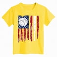 thumbnail image 4 of TOWED22 Boys Short Sleeve T-Shirts Crew Neck Tees Classic Stripes Color Block Patterns Summer Tops(Yellow,7-8 Y), 4 of 4
