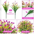 thumbnail image 2 of 6 Bundles Artificial Flowers for Outdoors, Fake Calla Lily Flowers UV Resistant Faux Greenery Plants Outdoor for Spring Summer Garden Porch Window Box Wedding Decor, Fuchsia, 2 of 7