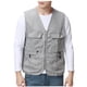 thumbnail image 2 of pstuiky Camisetas sin mangas para hombre, Camiseta de tirantes con cuello en V, multibolsillos y cremallera para exteriores, de color liso y práctica para hombre Chaleco de hombre xxl, 2 of 7