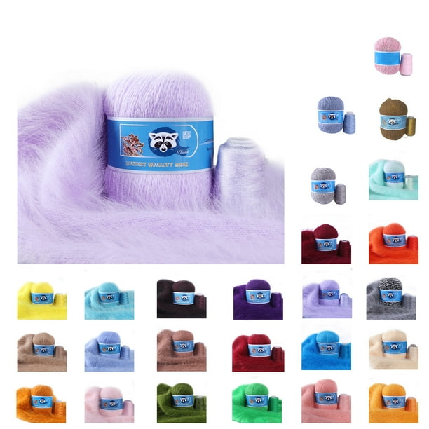 Inteprter Hilo de tejer cálido de 50g, bufandas cálidas DIY, hilo de felpa de ganchillo, tejido a mano para suministros de tejido antiestático, Artesanía No.01 Inteprter HA009039-01