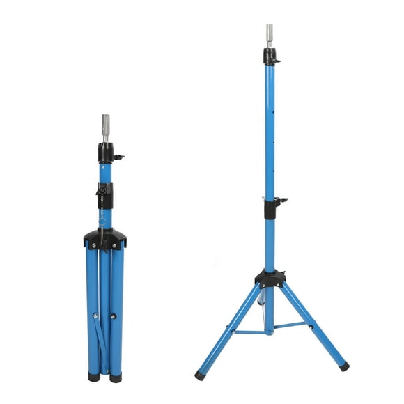 Mannequin Head Stand, Cabeza Giratoria Profesional de la Cabeza Azul del Trípodos del Trípodos Altura de Servicio Pesado Ajusticable Ajusticable para Peluquería