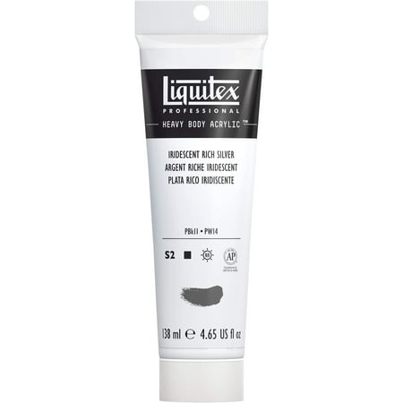 Liquitex Professional Heavy Body Acrylic Paint  4.65-oz (138ml) Tube  Iridescent Rich Silver