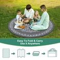 thumbnail image 5 of GlowSol 6x6 Round Outdoor Rug for Picnic Beach Deck-Outdoor Waterproof Patio Rug Indoor Outdoor Area Rug Reversible Rug, Gray/White, 5 of 5