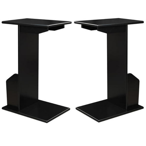Home Square Furniture End Table in Black Wood Finish - Set of 2