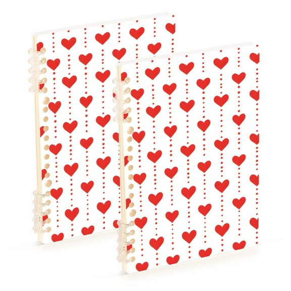 joogoo Spiral Journal Notebook Love Heart Polka Dots College Ruled Notebooks 8.3" x 5.7" 2 PCs