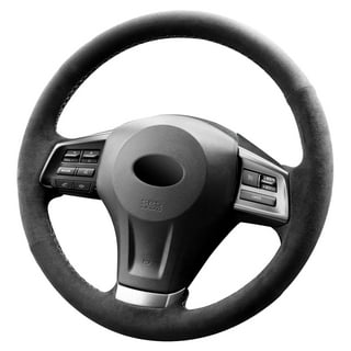 Upgrade4cars Steering Wheel Cover Alcantara Look Black Blue Steering Wheel  Cover in Leather Look Universal Steering Wheel Protector 37-39 cm Car