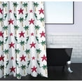 thumbnail image 3 of Simply Daisy 70" W x 73" L Christmas Beach Pattern Polyester Shower Curtain, Christmas Pink [1 Ct], 3 of 5