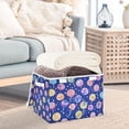 thumbnail image 3 of Yayeee Collapsible Cube Storage Bin with Lid Fabric Closet Decorative Basket with Handles, Blue Colorful Candies, 3 of 7