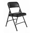 thumbnail image 3 of (Pack of 4) NPS 1200 Series Premium Vinyl Upholstered Double Hinge Folding Chair, Caviar Black, 3 of 8