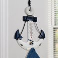 thumbnail image 4 of Accent Collection Anchor Wall Mount Coat Rack, Hook & Built-In Thermometer, 13" Rustic Ocean, Beach Themed Decor, Nautical Gifts, 4 of 6