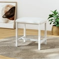 thumbnail image 2 of Small Vanity Stool, Cute Vanity Stools with Cushion, White Makeup Vanity Chair for Small Spaces, Living Room, Bedroom, Bathroom, Entryway, Foot Rest for Couch Sillas Modern, 2 of 8
