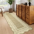 thumbnail image 5 of 2x6 Runner Rug Scalloped Kitchen Runner Rug Non Slip Washable Entryway Runners Modern Bordered Foldable Thin Accent Carpet Low Pile Soft Nursery Rugs, 5 of 13