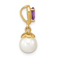 thumbnail image 2 of 14K Yellow Gold Amethyst Pearl Designer Pendant, 2 of 4
