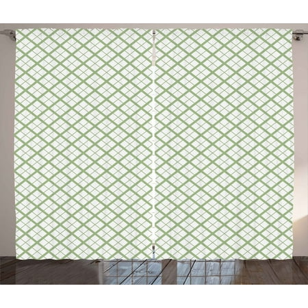 Green Curtains 2 Panels Set Picnic Table Inspired Modern