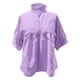 thumbnail image 4 of Blusa de mujer con cuello alto y mangas cortas abullonadas - Top plisado de color liso, elegante para entornos informales o de trabajo, 4 of 5
