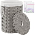 thumbnail image 3 of Large Laundry Hamper Laundry Basket Round Gal L) Handwoven Wicker Laundry Baskets Rattan Laundry Basket with Laundry Bag Handles Mesh Bags for Living Room Bedroom, 3 of 5