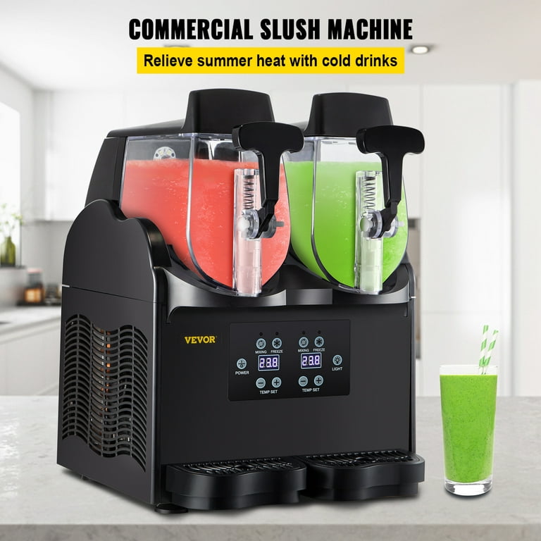 BENTISM Commercial Slushy Machine, 2 x 2.5 L Commercial Margarita