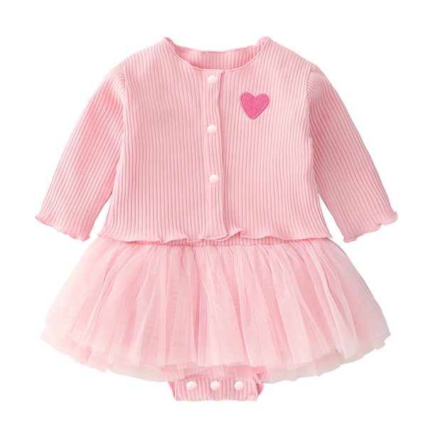 Ropa de bebé cárdigan de manga larga vestido de pedo ropa para niños falda de dos piezas multicolor Primavera Verano otoño