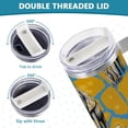 thumbnail image 5 of SKYSONIC Insulated Tumblers with Lids and Straws Handles 40oz Water Bottle Elephants Geometric Travel Mug Reusable Stainless Steel Thermos Vacuum, 5 of 7