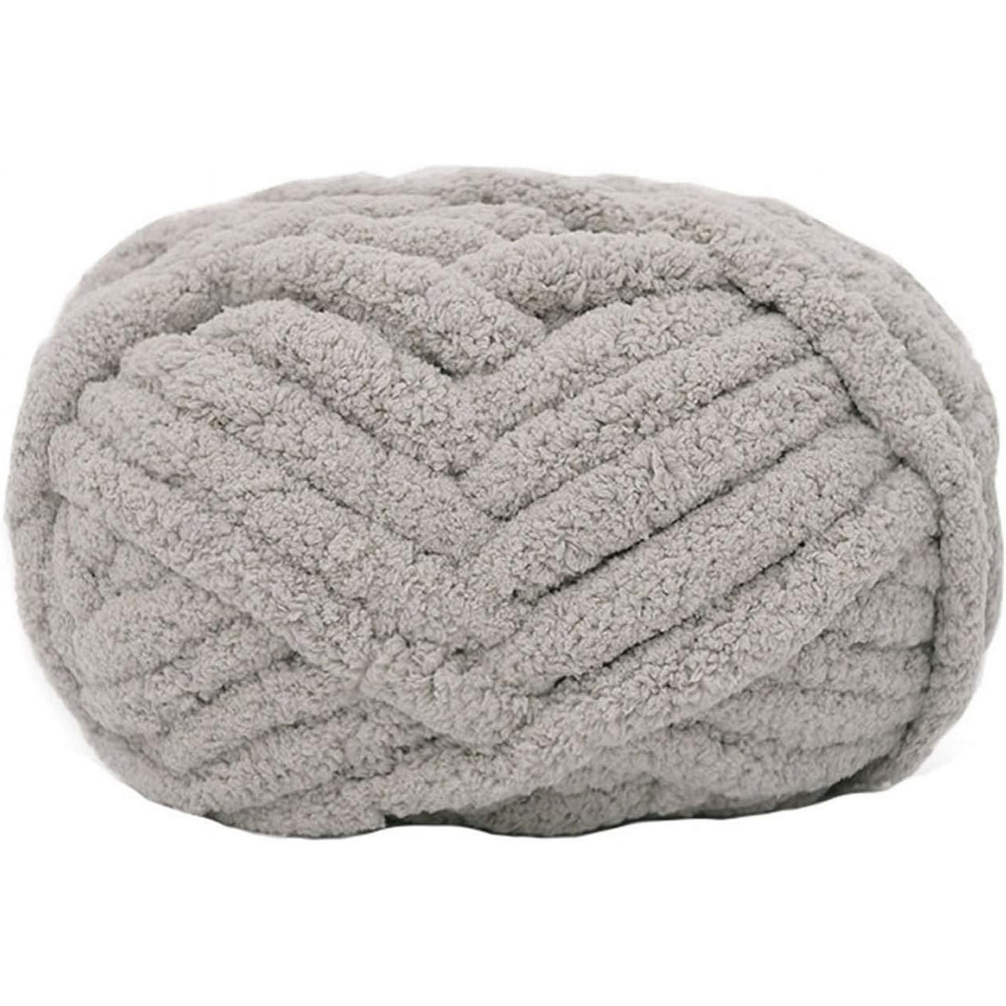 HAHDAXIA Chunky Knit Chenille Yarn for Hand Knitting Blankets Super Soft Big Jumbo Blanket Yarn Grey Walmart