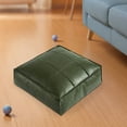thumbnail image 7 of Pouf Ottoman, Unstuffed Pouf Cover, Handmade Faux Pu Leather Square Ottoman,Comfortable Soft Seating for Living Room & Bedroom, Green, 7 of 7
