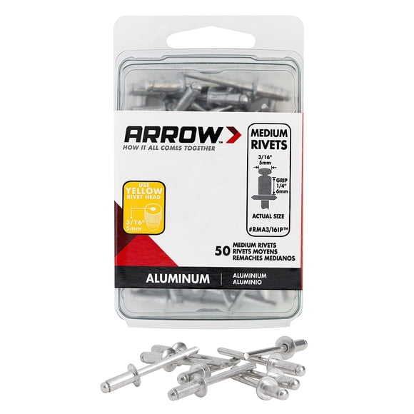 Remaches de aluminio Arrow Fastener RMA3/16IP de 3/16" pack de 50