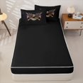 thumbnail image 4 of Manfei Wild Bald Eagle Zipper Twin Comforter Sets with Fitted Sheet and 2 Pillowcases,Vintage Patriotic Flag Zipper Bedding Set,Black,Black Reversible,4pcs, 4 of 8