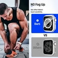 thumbnail image 3 of Waterproof Case Compatible with Apple Watch 45mm Series 7 & Series 8 with Tempered Glass Screen Protector, iWatch Full Protective Hard PC Bumper Case Face Cover for Men Women (45mm, Silver), 3 of 5