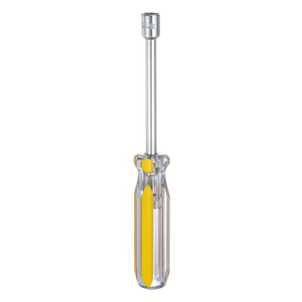 Destornillador de tuercas métrico Uxcell de 8mm con punta de CR-V no magnética y ejes huecos, con mango antideslizante