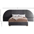 thumbnail image 5 of Meridian Furniture Cleo Gray Velvet Queen Bed, 5 of 5
