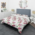 thumbnail image 3 of Designart 'Roses Flowers Pattern' Mid-Century Modern Duvet Cover Set, 3 of 4